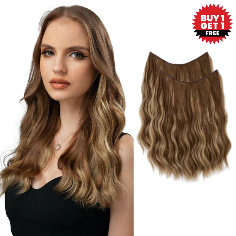【LAST DAY SALE】Invisible Halo Hair Extensions - Strong and indestructible (Buy 1 Get 1 Free)