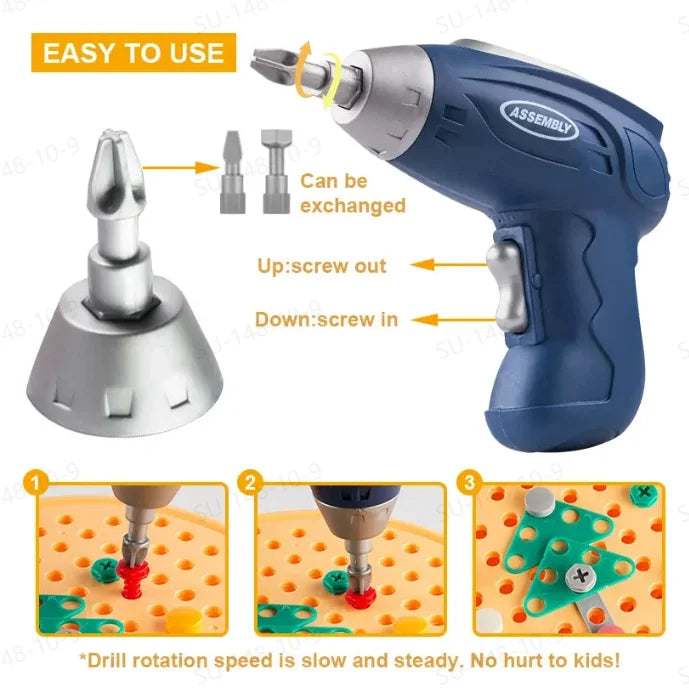 【LAST DAY SALE】DrillCraft™ - Children Electric Drill Puzzle Toolbox