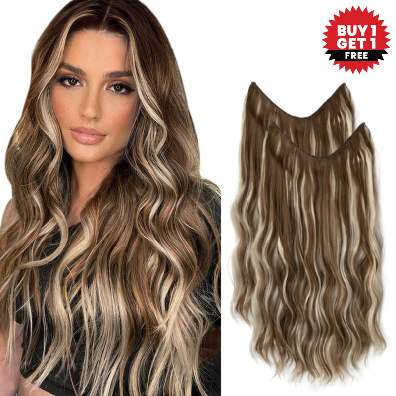 【LAST DAY SALE】Invisible Halo Hair Extensions - Strong and indestructible (Buy 1 Get 1 Free)