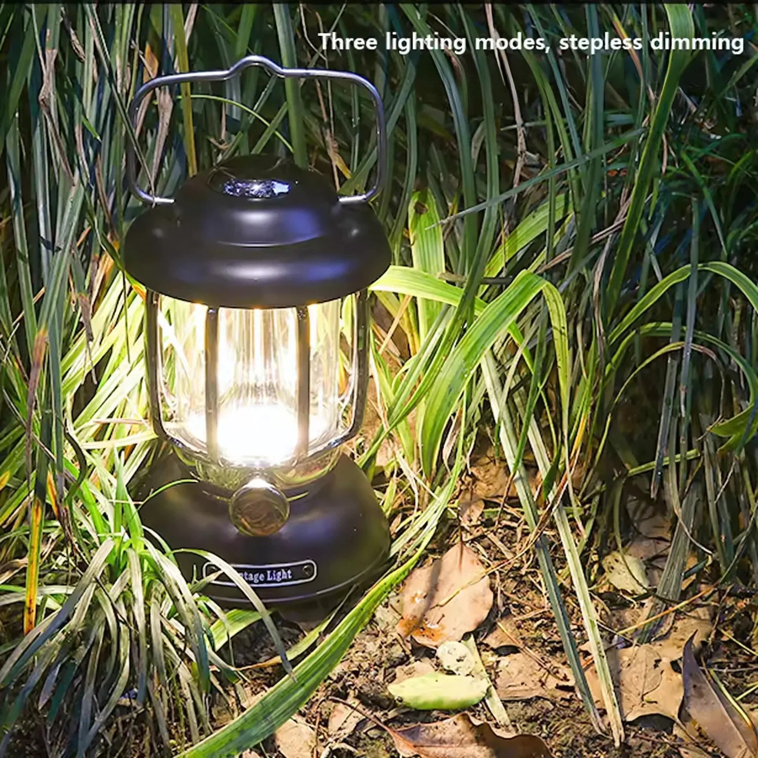 Vintage Camping Lantern with USB and Magnetic Base