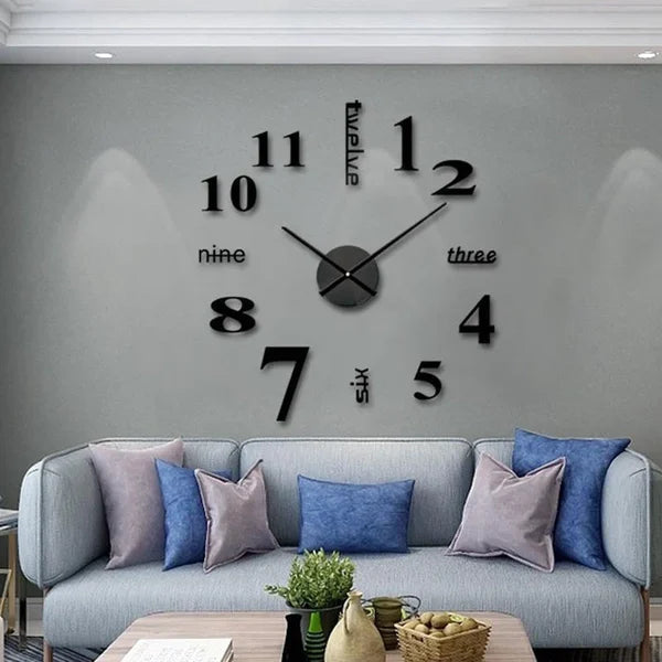 【LAST DAY SALE】TimeCraft™ - Modern Decoration Large 3D DIY Wall Clock Stickers