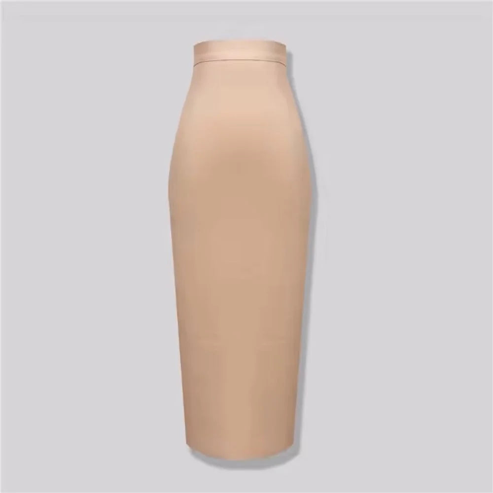 Elegant high-waist bodycon midi skirt