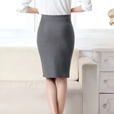 High-waist slim fit slit skirt