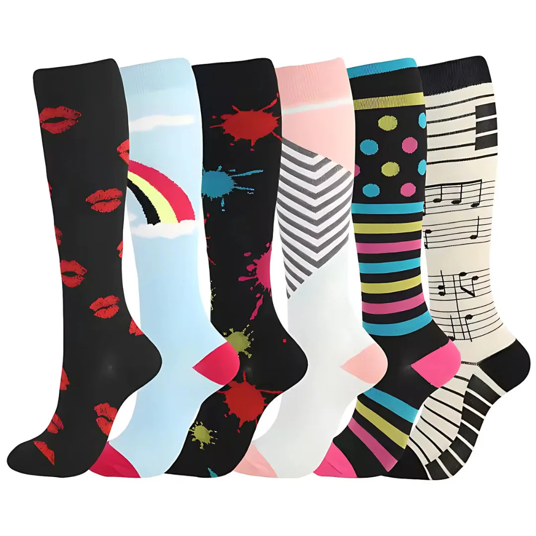 6 Pairs of Compression Socks For Comfort & Support