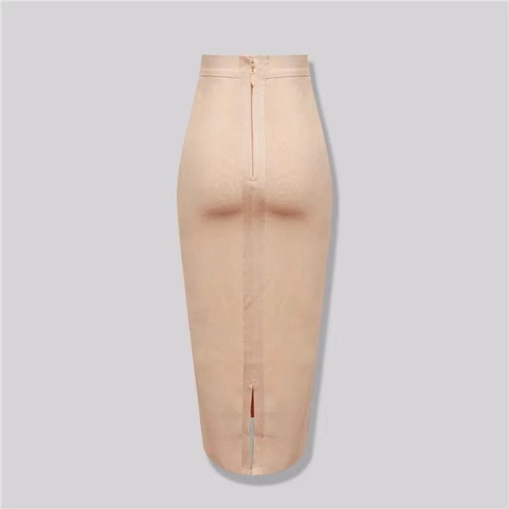 Elegant high-waist bodycon midi skirt