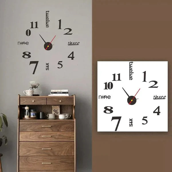 【LAST DAY SALE】TimeCraft™ - Modern Decoration Large 3D DIY Wall Clock Stickers