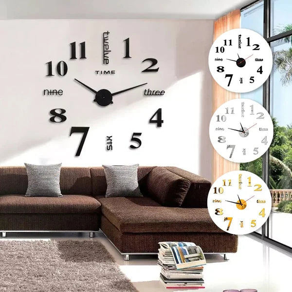 【LAST DAY SALE】TimeCraft™ - Modern Decoration Large 3D DIY Wall Clock Stickers