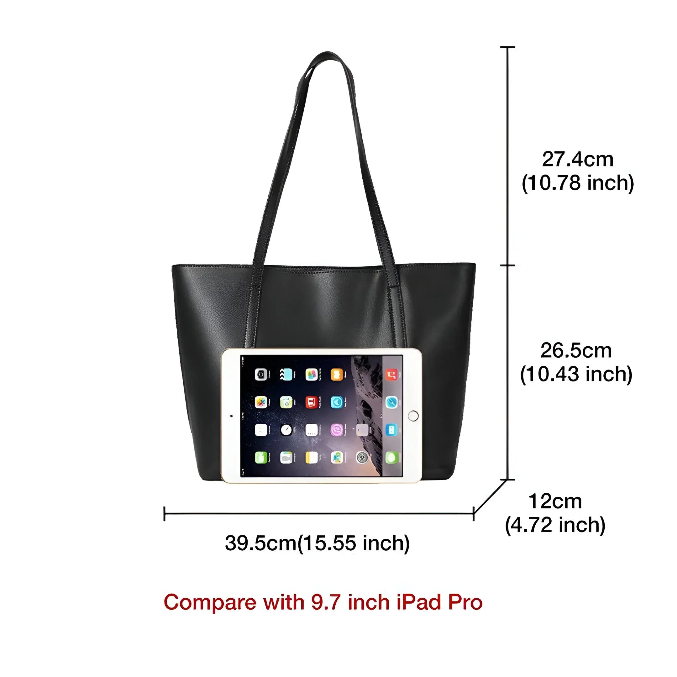 Women's Split Leather Commuter Tote Bag