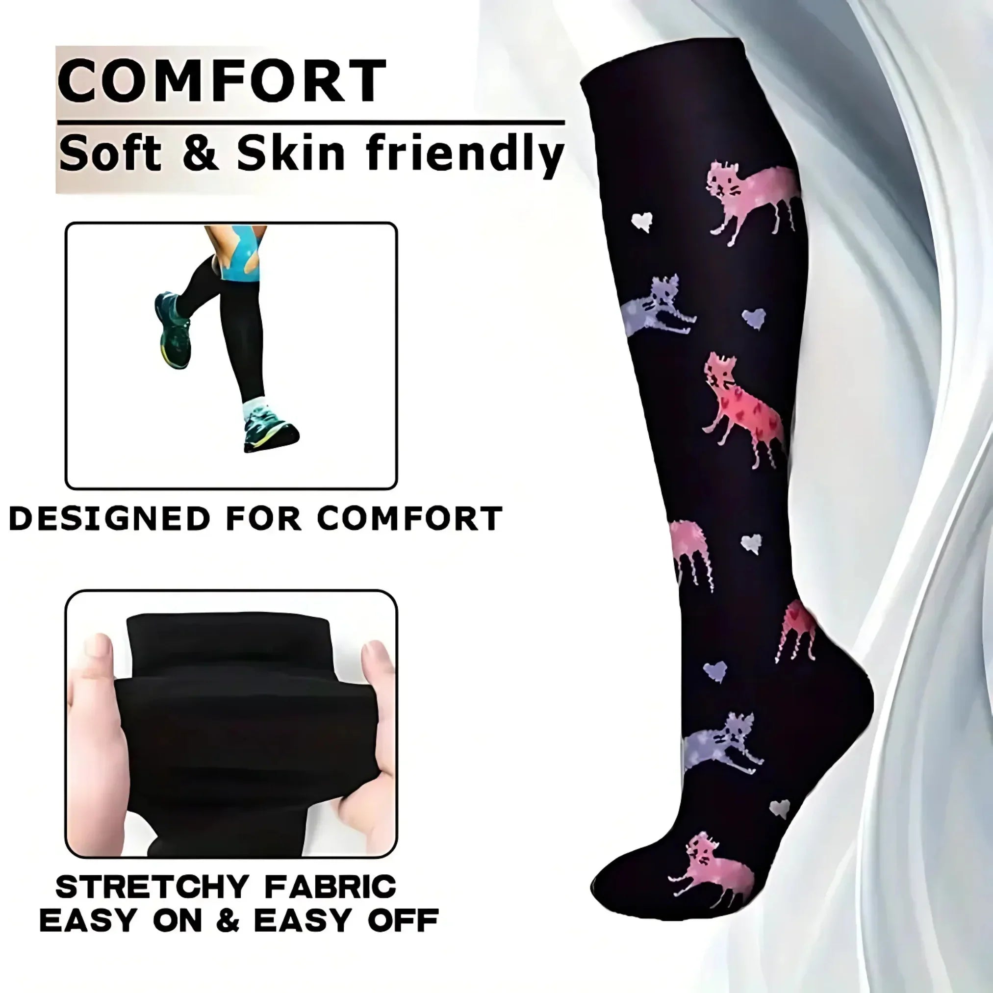 6-Pair Compression Socks for Daily Comfort