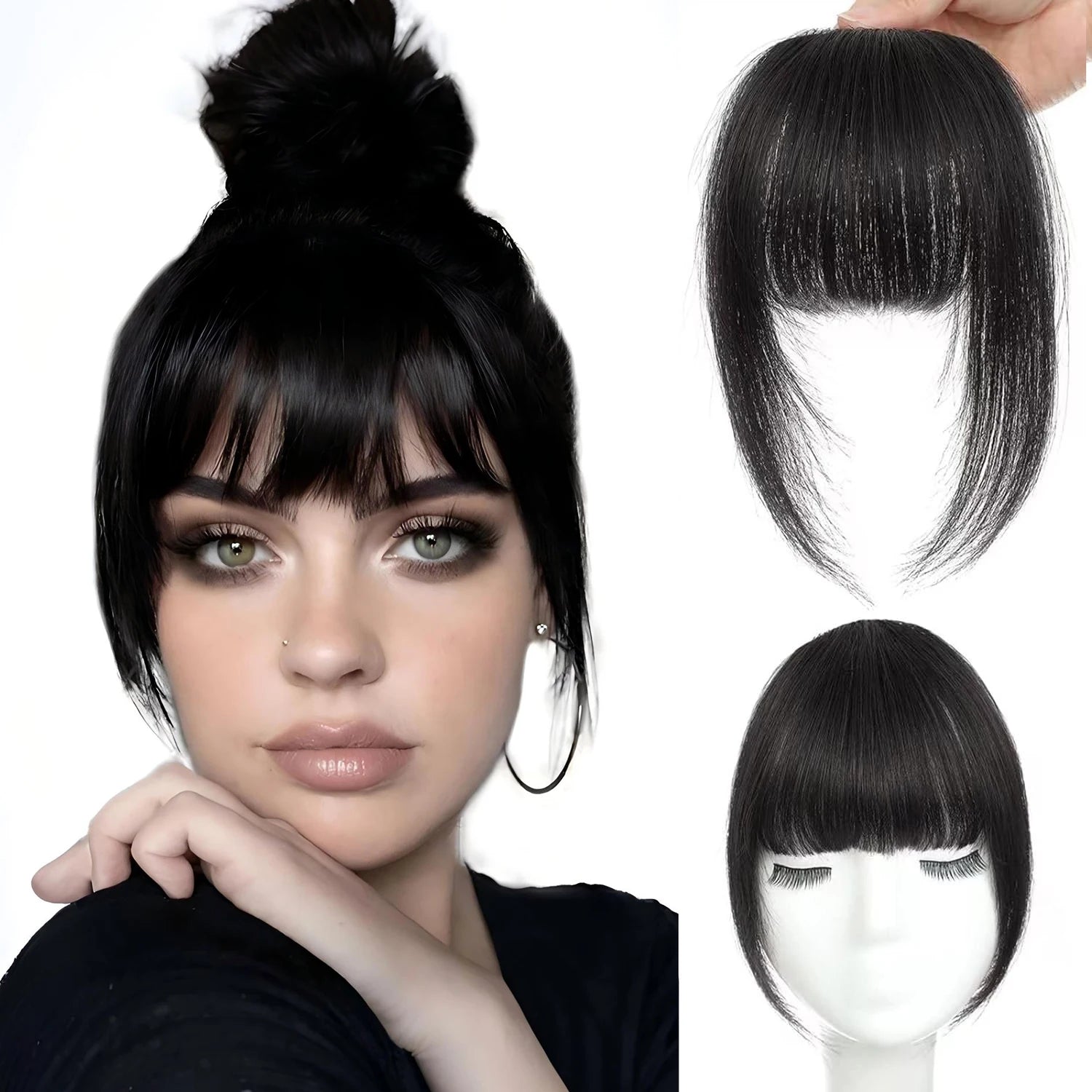 Human Hair French Clip-in Bangs | Large & Thick