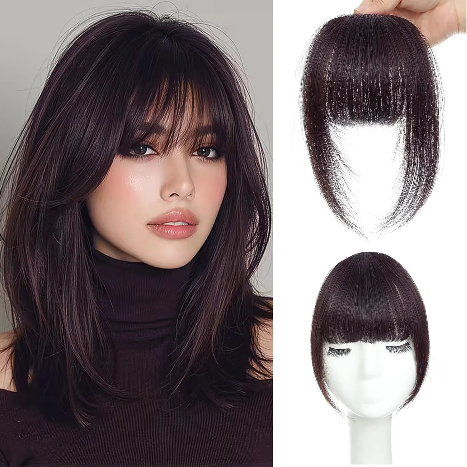 Human Hair French Clip-in Bangs | Large & Thick