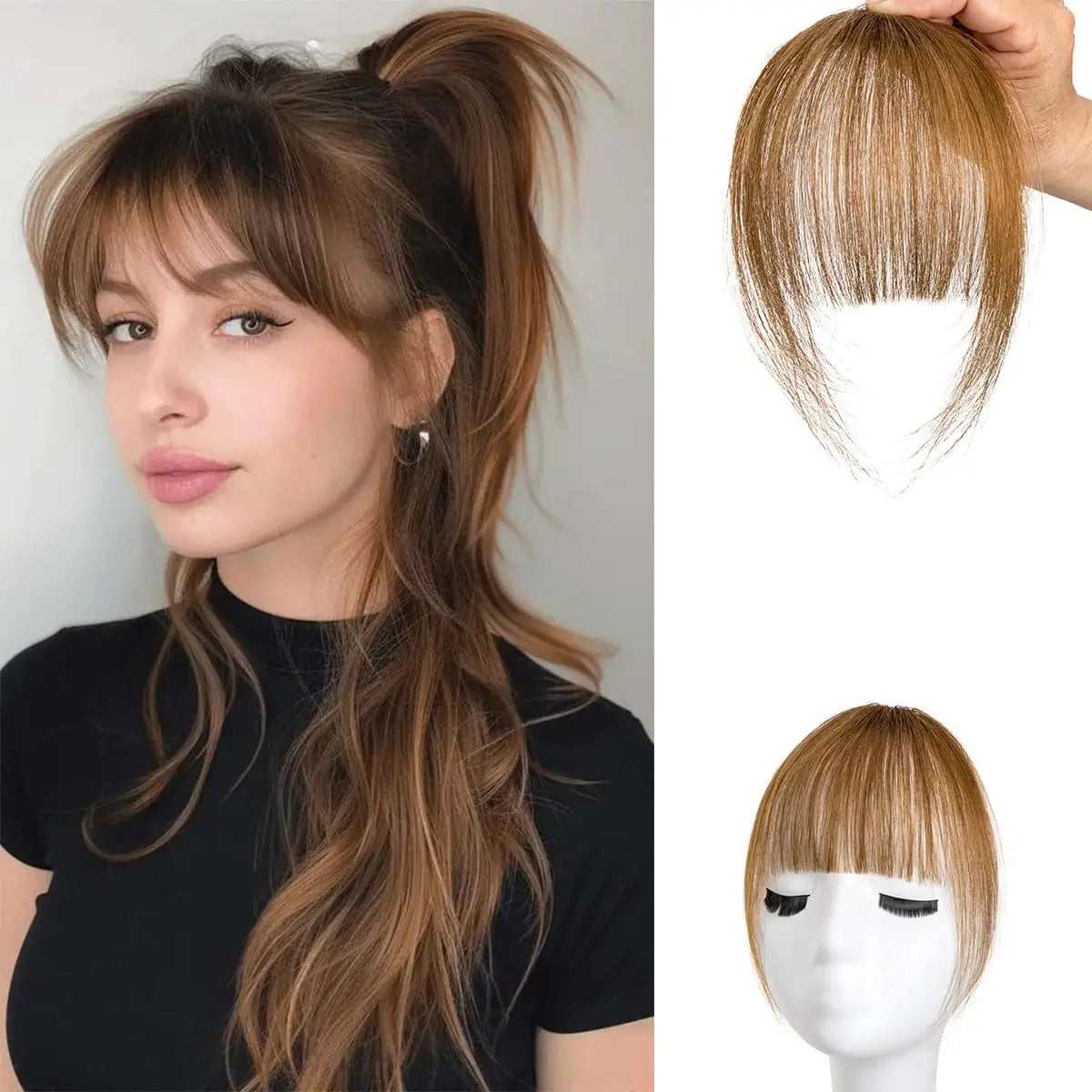 Human Hair Wispy Clip-in Bangs | Light & breathable