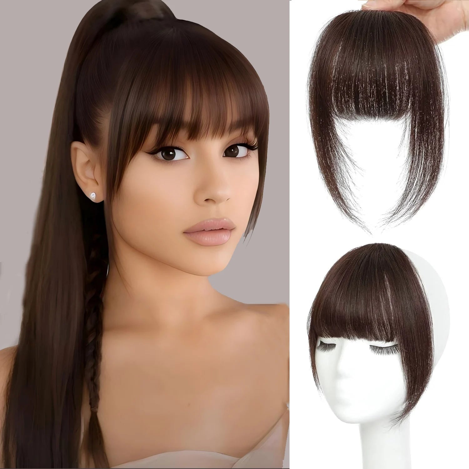 Human Hair French Clip-in Bangs | Large & Thick