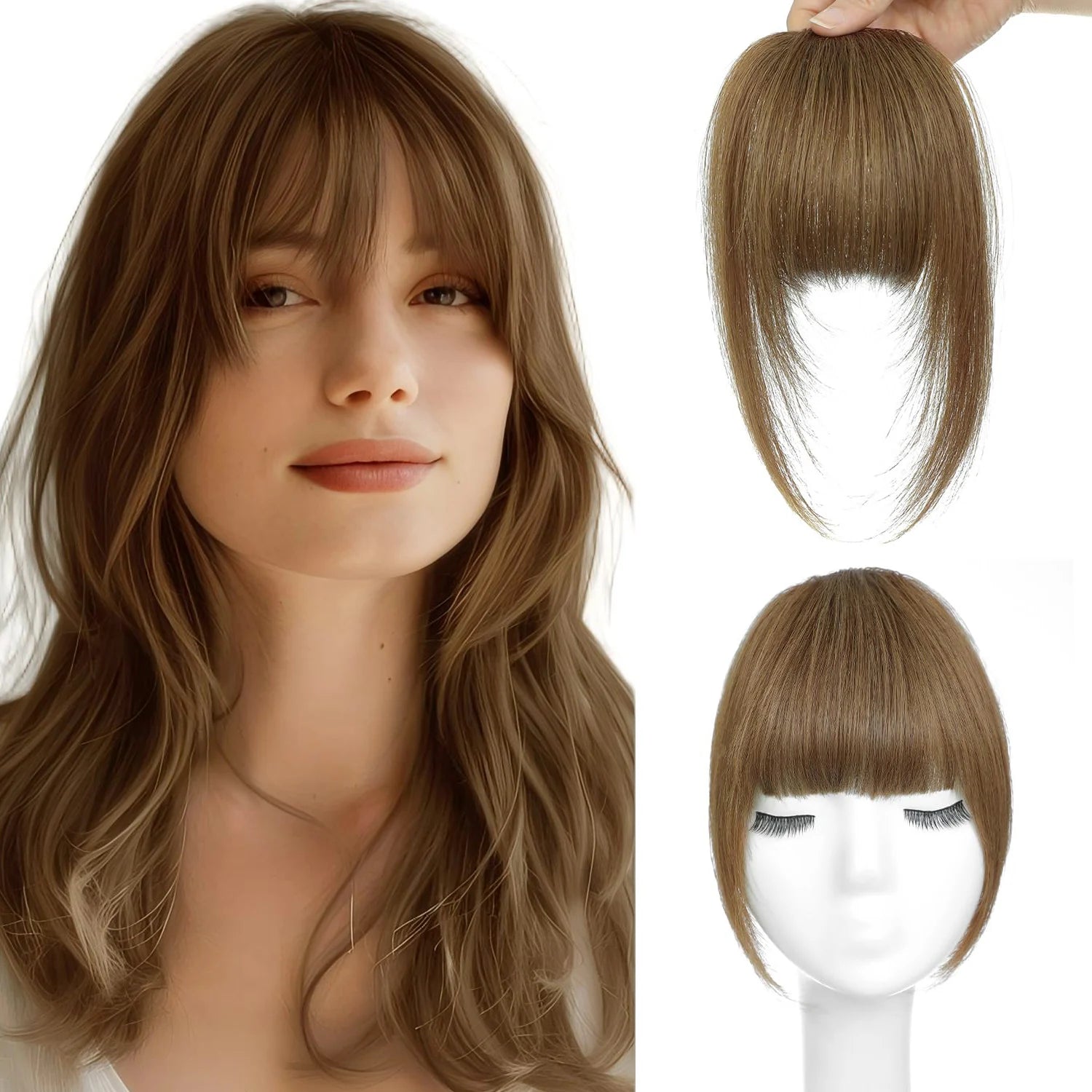 Human Hair French Clip-in Bangs | Large & Thick
