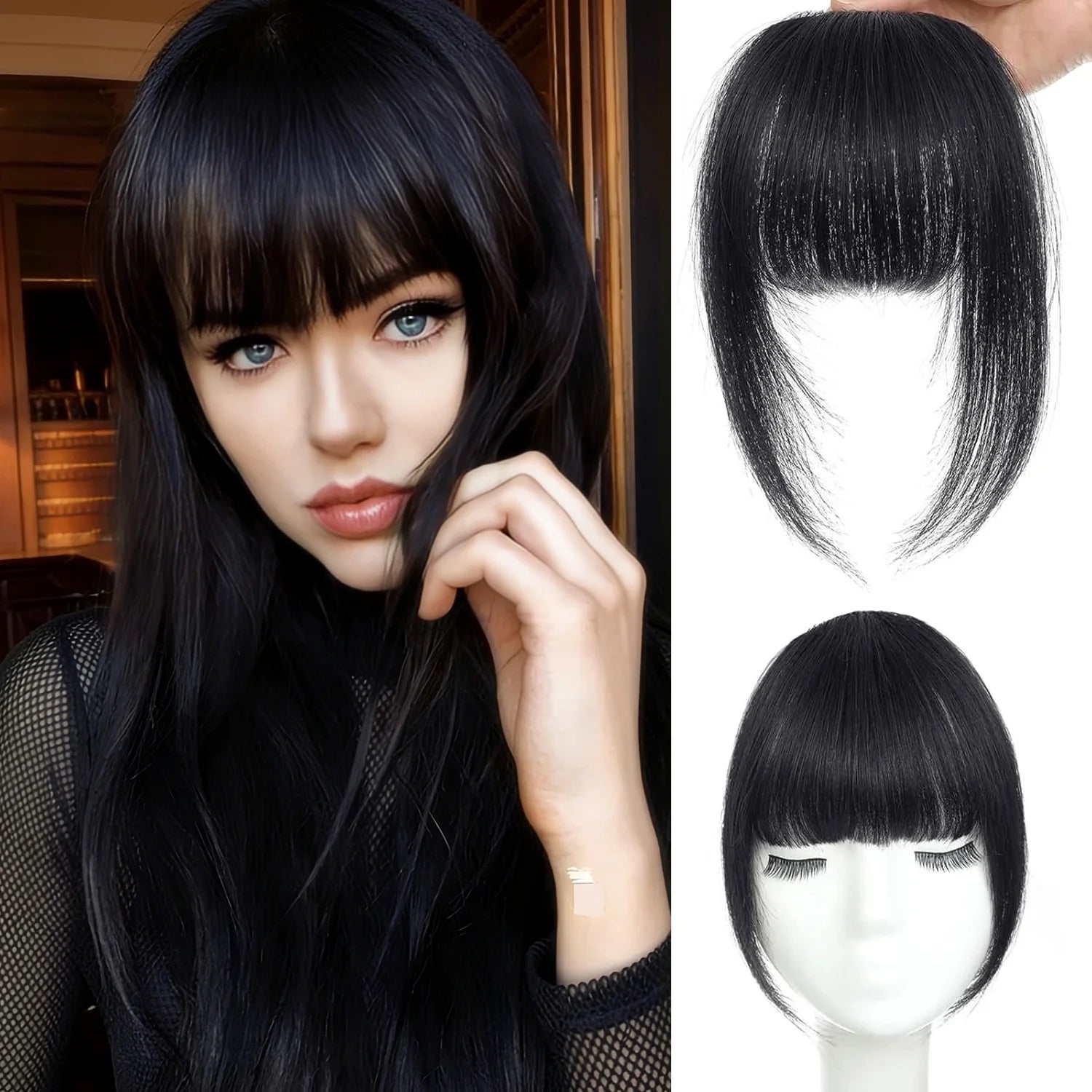 Human Hair French Clip-in Bangs | Large & Thick