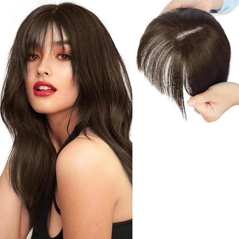 Invisible Hair Topper With Bangs | Add Instant Volume
