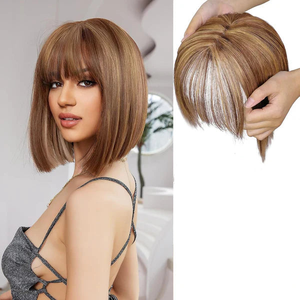 Invisible Hair Topper With Bangs | Add Instant Volume