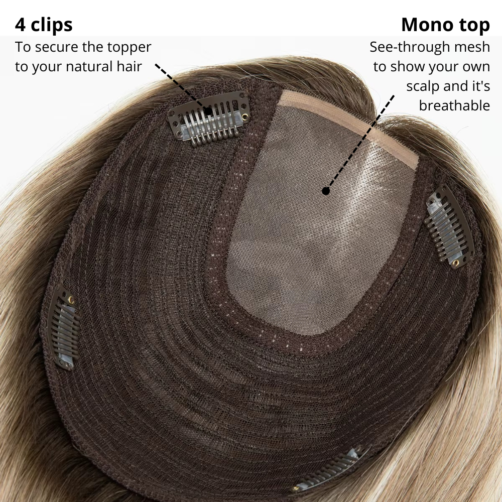 7" x 7.5" NOMARDIC Premium Mono Top Human Hair Topper