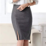 High-waist slim fit slit skirt