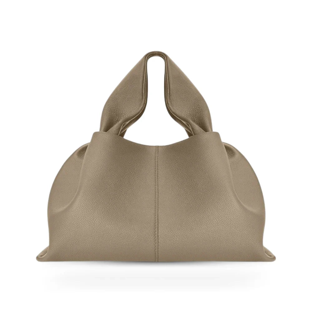 Soft Leather Shoulder Bag with French Texture