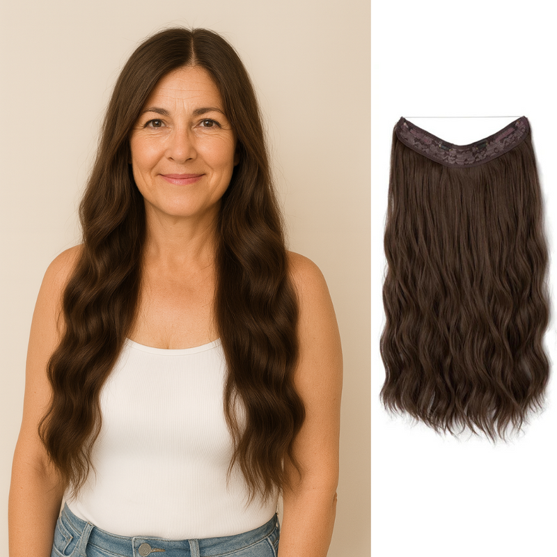 【LAST DAY SALE】Invisible Halo Hair Extensions - Fuller Hair in 60 Seconds