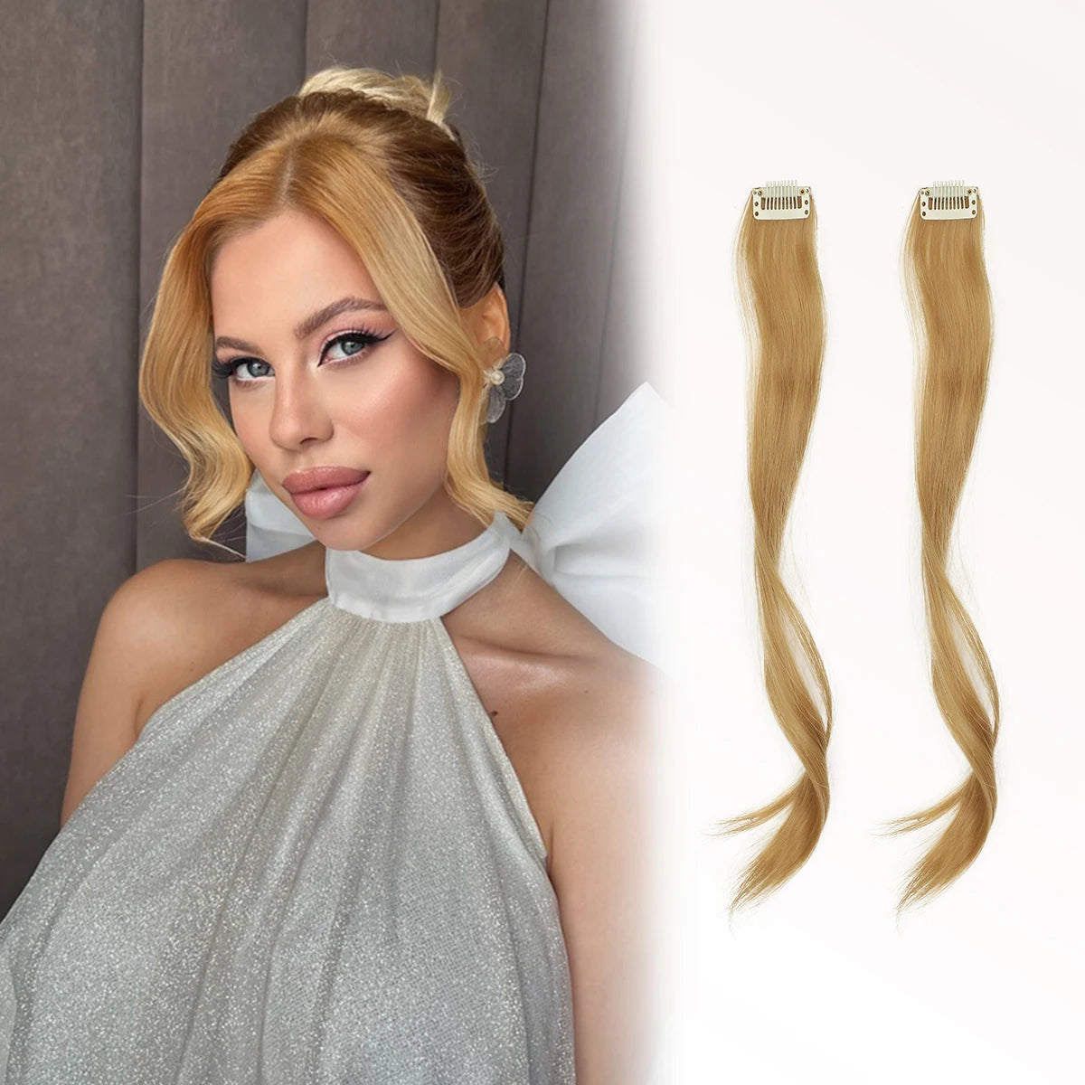 Long Side Air Bangs | Wavy Curly Clip-in Bangs