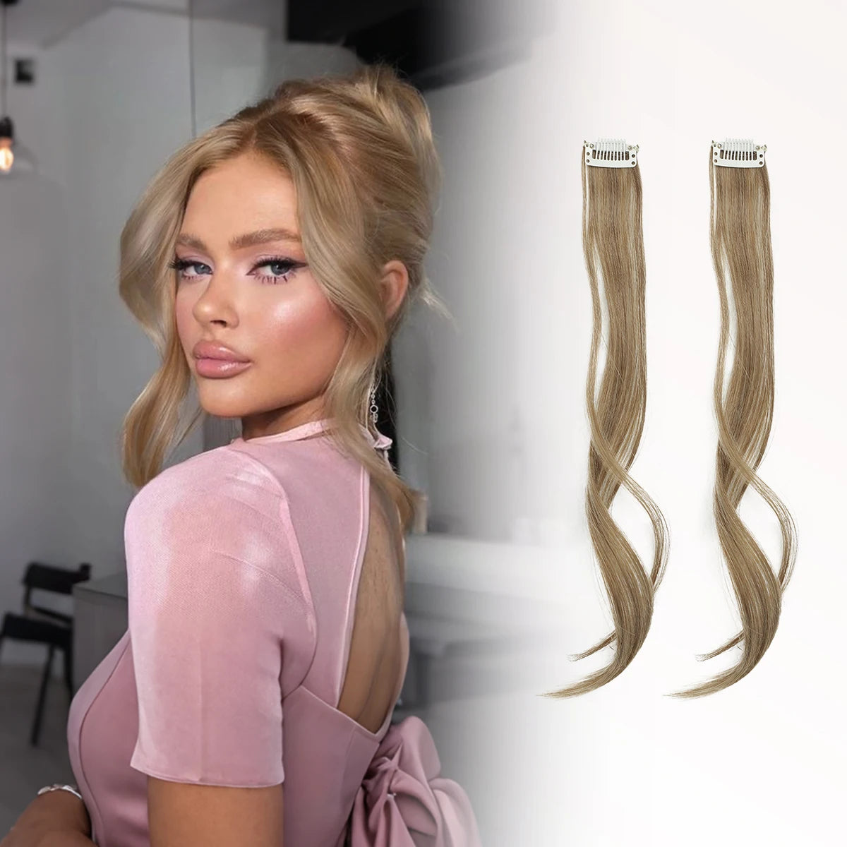 Long Side Air Bangs | Wavy Curly Clip-in Bangs