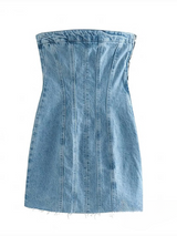 【LAST DAY SALE】Blue Denim Mini Party Dress