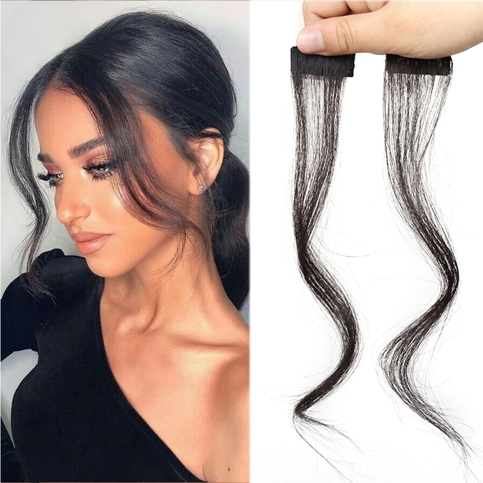 Curly Clip-on Side Air Bangs | Wavy Curly Clip-in Bangs