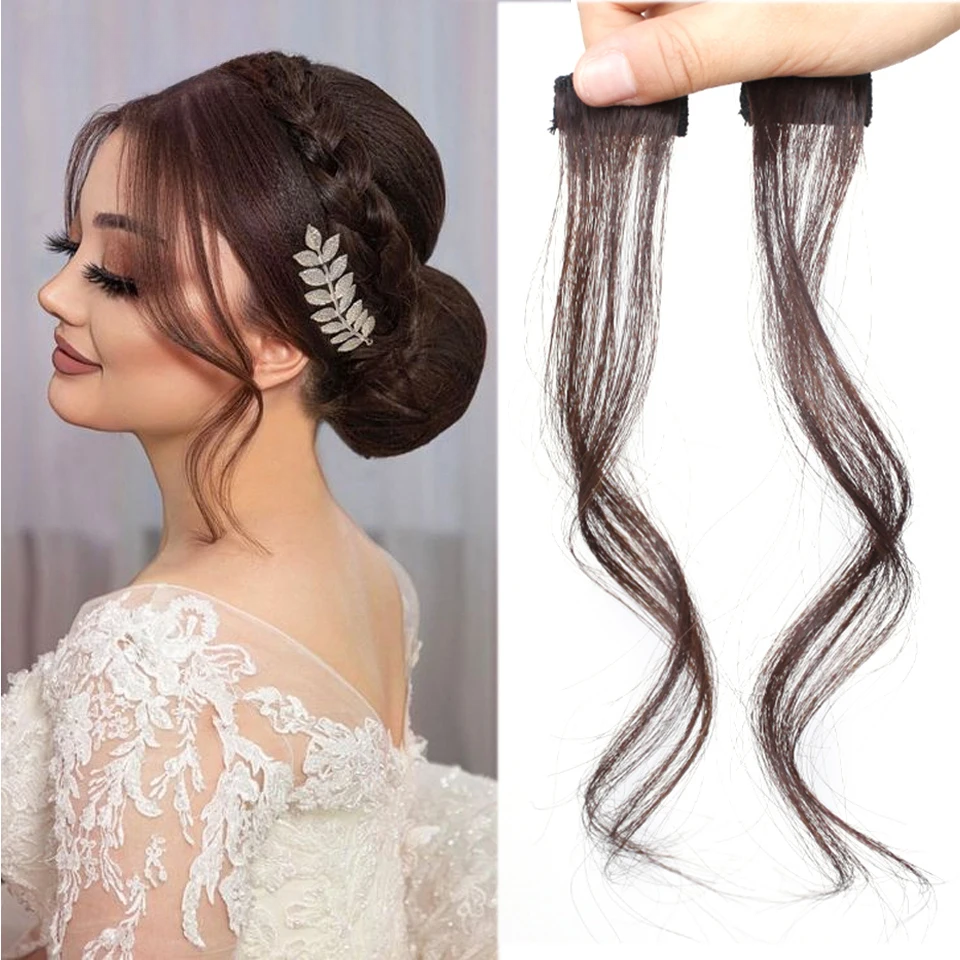 Curly Clip-on Side Air Bangs | Wavy Curly Clip-in Bangs