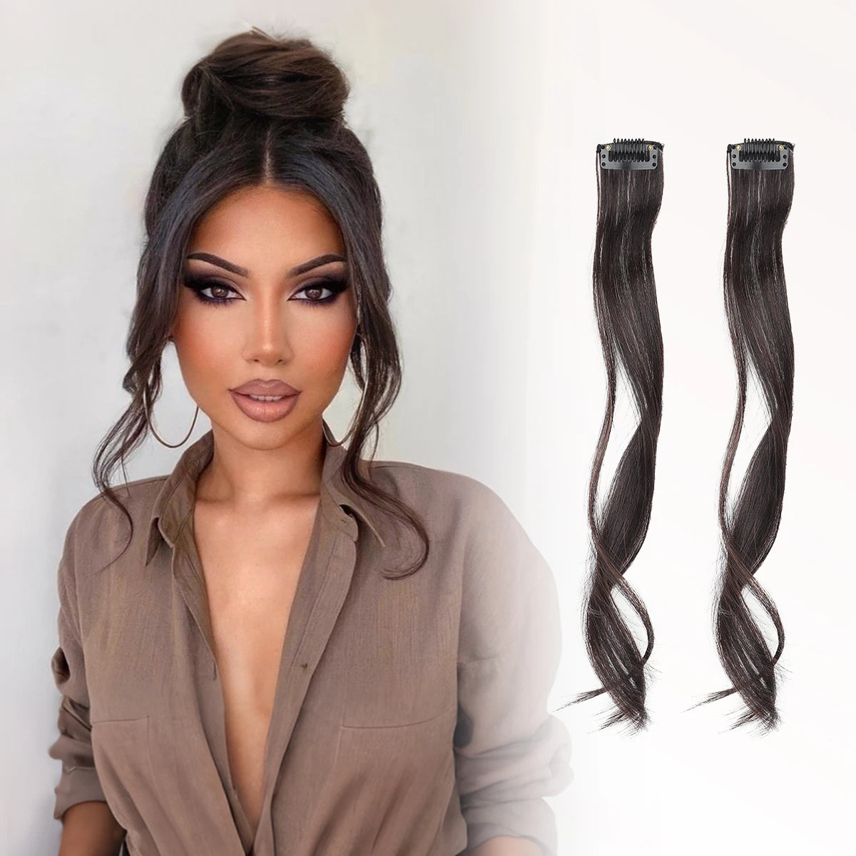 Long Side Air Bangs | Wavy Curly Clip-in Bangs