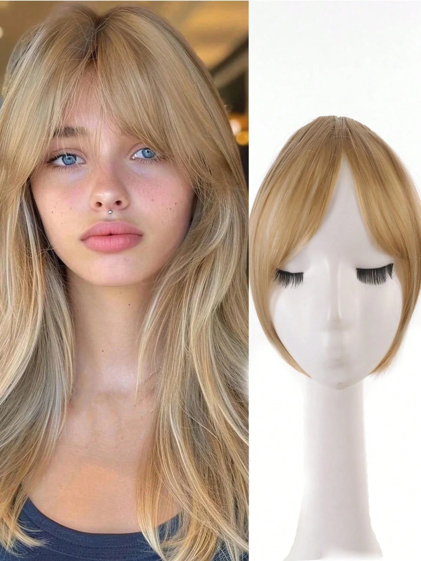 French Middle-Part Clip-In Bangs | Natural & Seamless