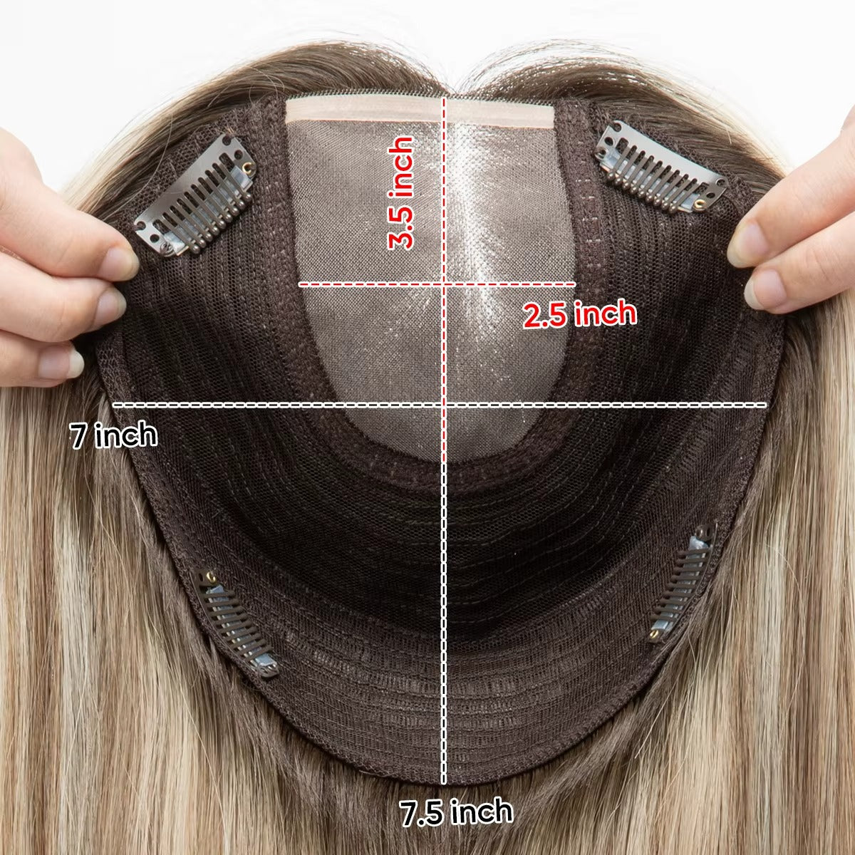 7" x 7.5" NOMARDIC Premium Mono Top Human Hair Topper
