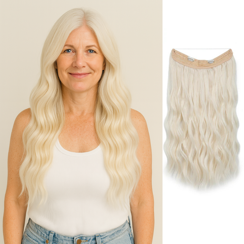 【LAST DAY SALE】Invisible Halo Hair Extensions - Fuller Hair in 60 Seconds