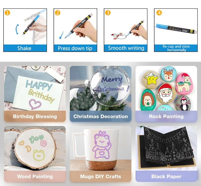 【LAST DAY SALE】GlitterFlow™ - Drawing Outline Glitter Marker