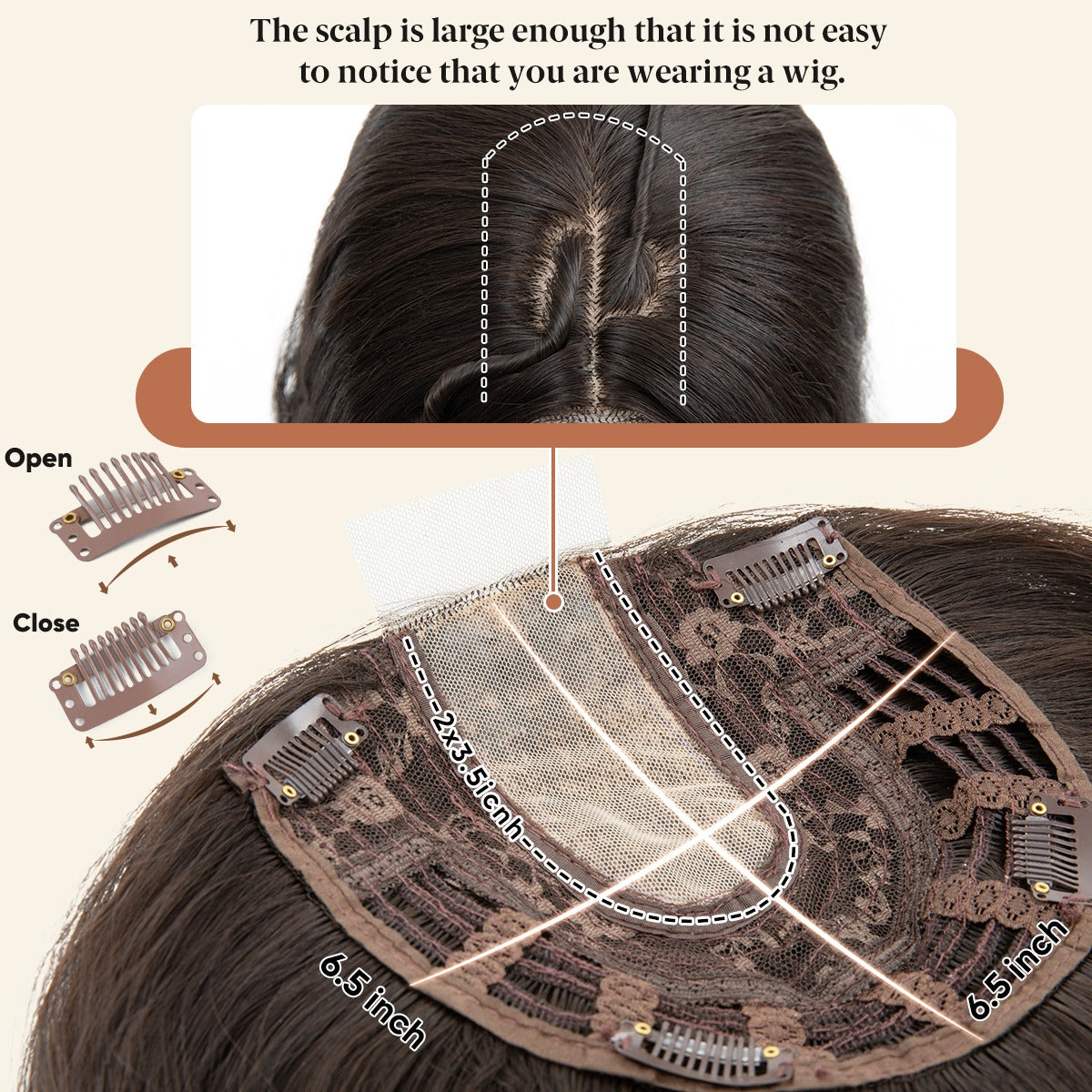 6.5" x 6.5" NOMARDIC Premium Lace Front Wavy Hair Topper