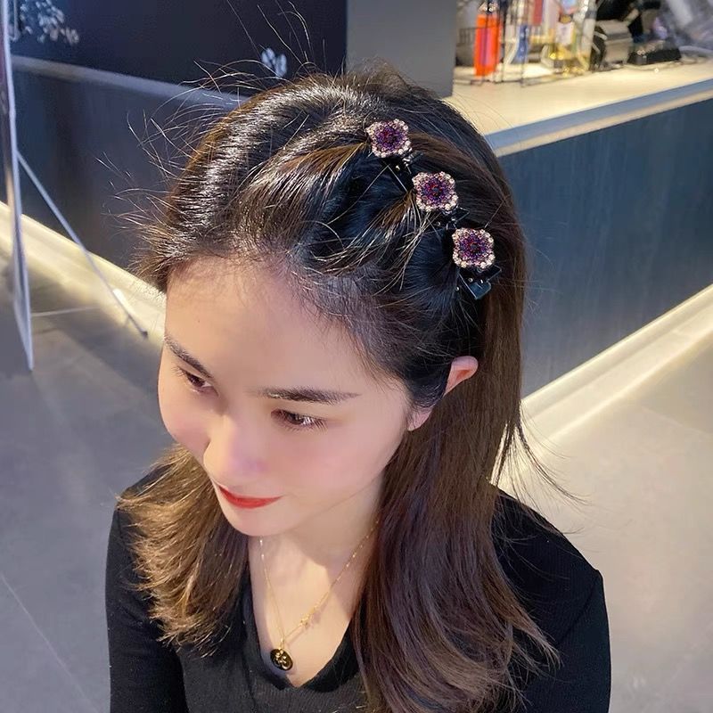 【LAST DAY SALE】Sparkling Crystal Stone Braided Hair Clips