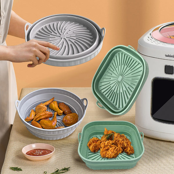 【LAST DAY SALE】Foldable Air Fryer Silicone Grill Pan