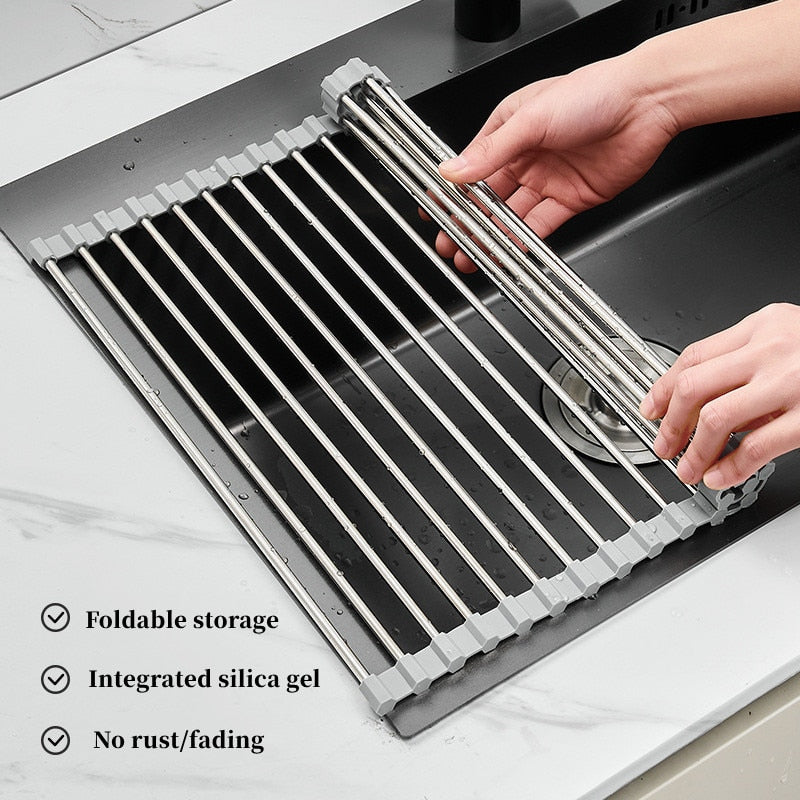【LAST DAY SALE】Portable Stainless Steel Rolling Rack