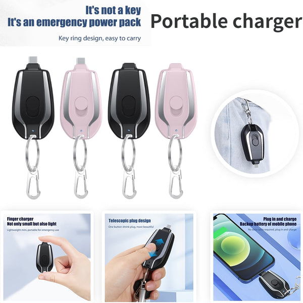 【LAST DAY SALE】Mini Keychain Power Bank (1500mAh)