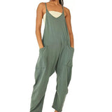 【LAST DAY SALE】Wide Leg Jumpsuit with Pockets