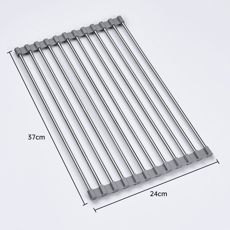 【LAST DAY SALE】Portable Stainless Steel Rolling Rack