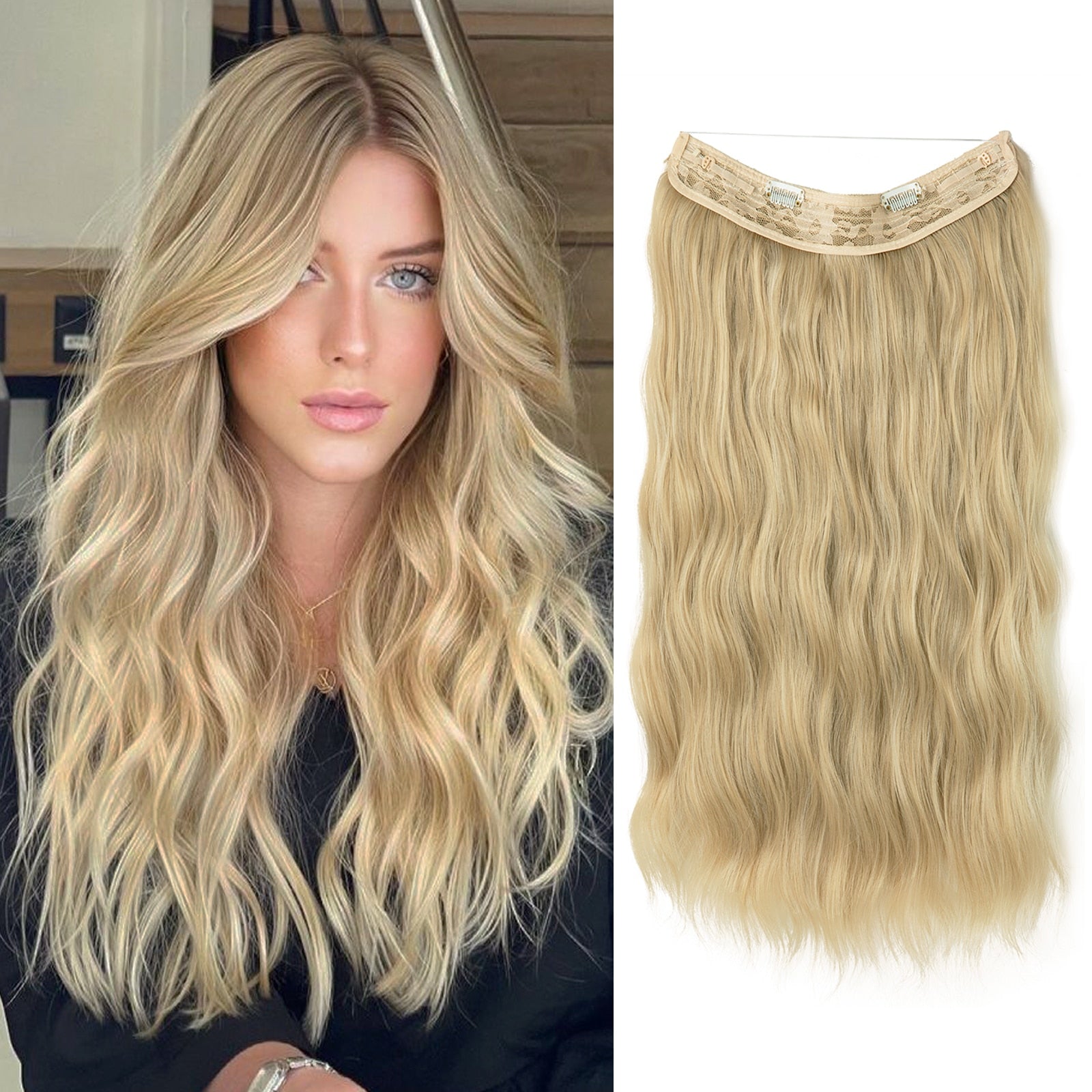 【LAST DAY SALE】Invisible Halo Hair Extensions - Strong and indestructible (Buy 1 Get 1 Free)