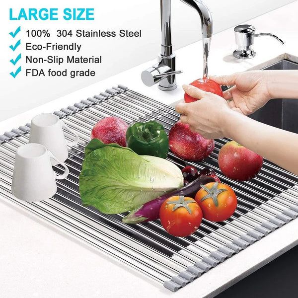 【LAST DAY SALE】Portable Stainless Steel Rolling Rack
